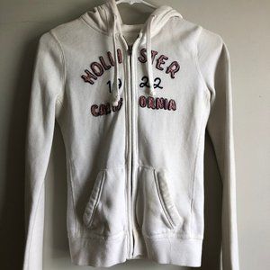 White Hollister Zip-up jacket